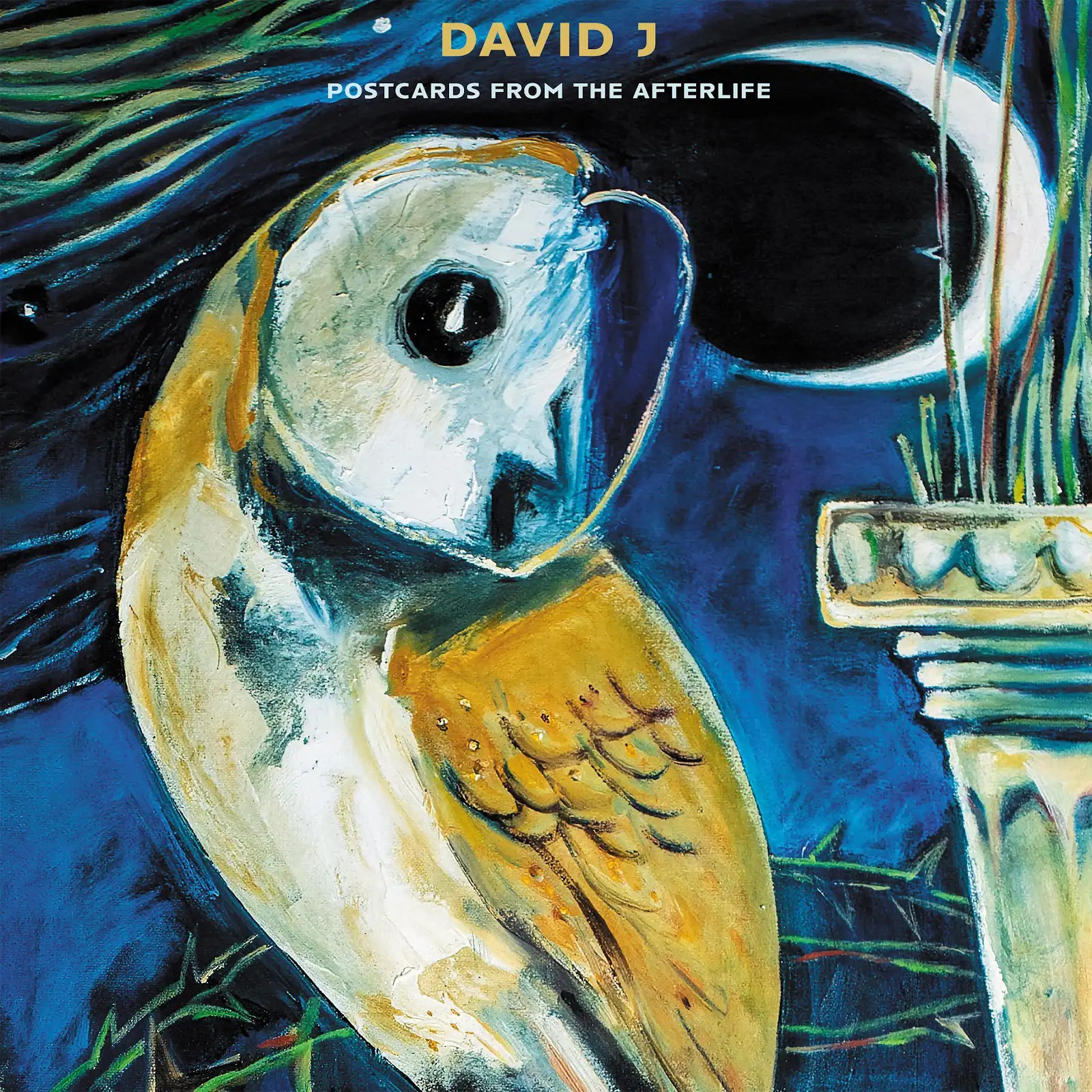 David J – Postcards From The Afterlife album cover (painting by Stefan Prince)